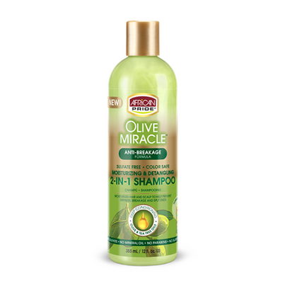 African Pride Olive Miracle 2 in 1 Shampoo & Conditioner 12oz