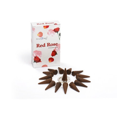 Red Rose Incense Cones (Stamford)