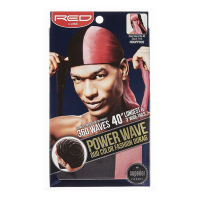 Power Wave Duo Colour Fashion Durag - Black Pink