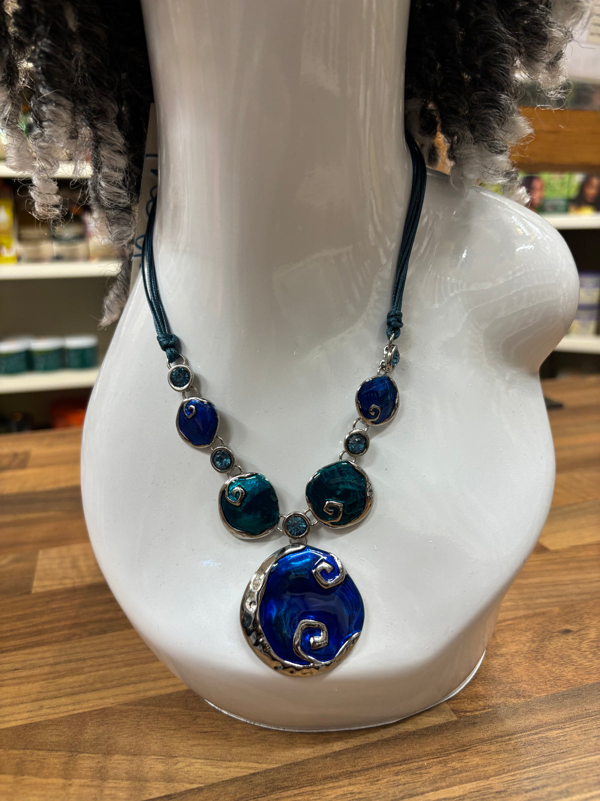 Blue & Silver Statement Necklace