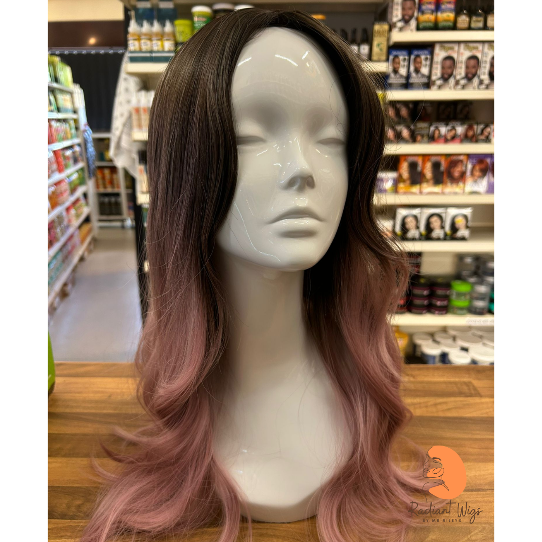 Passion - 23", Loose Wave, Synthetic Wig - Ash Brown & Pink Ombre