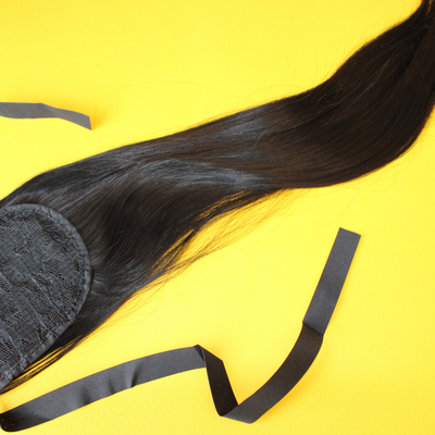 Silky Straight Synthetic Ponytail - 1B - 20"