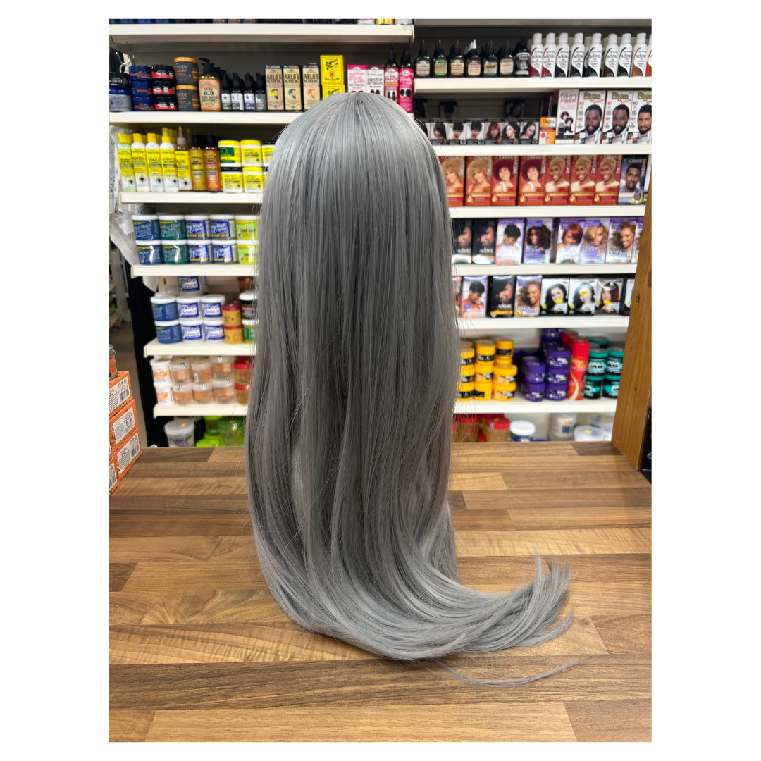 Sparkle - 25" Straight Synthetic Wig - Silver Grey