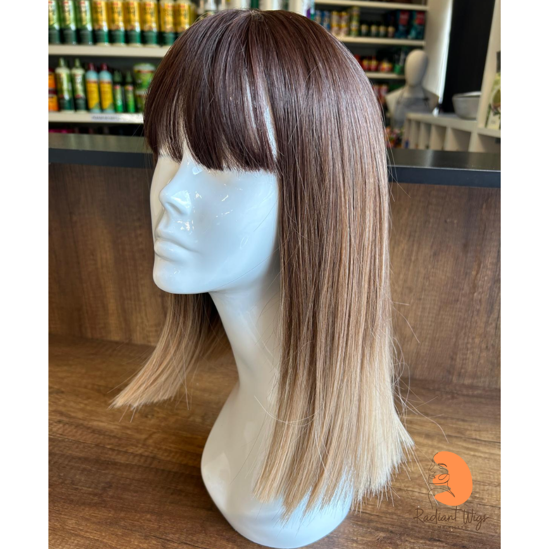 Daisy - 14", Straight, Synthetic Wig - Brown & Blonde Ombre