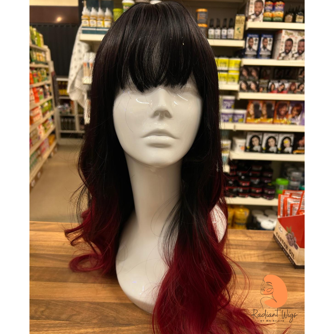 Wynter - 23", Loose Wave, Synthetic Wig - Red/Black Ombre