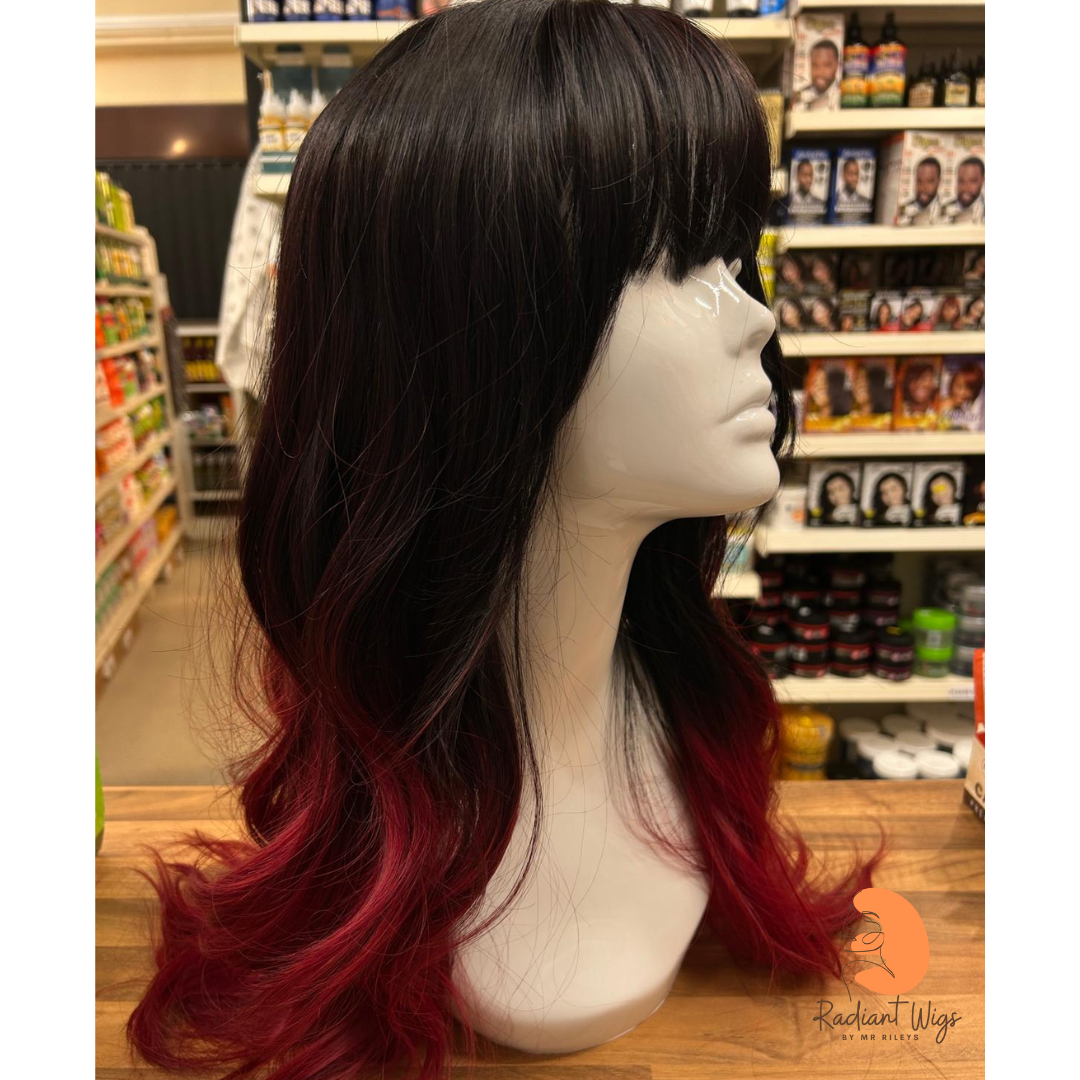 Wynter - 23", Loose Wave, Synthetic Wig - Red/Black Ombre