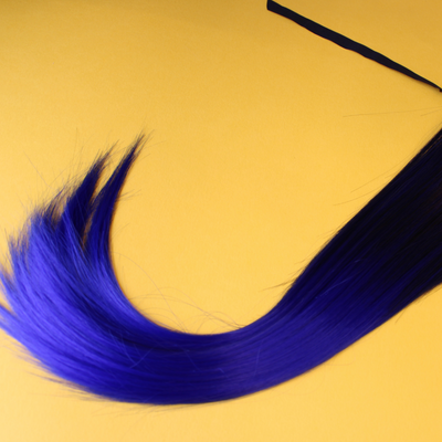 Silky Straight Synthetic Ponytail - Blue Ombre - 20"