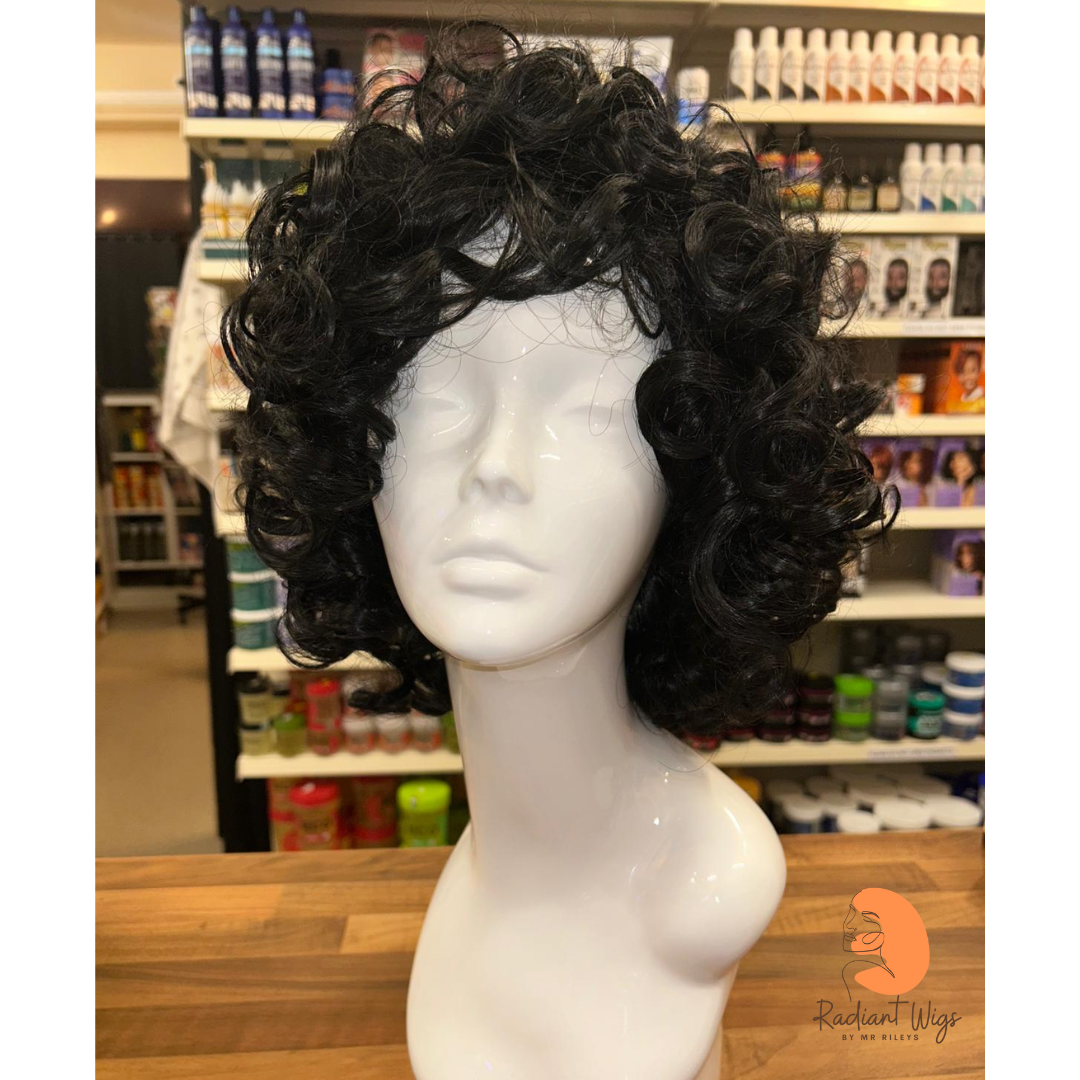 Connie - 11", Curly, Synthetic Wig - Black