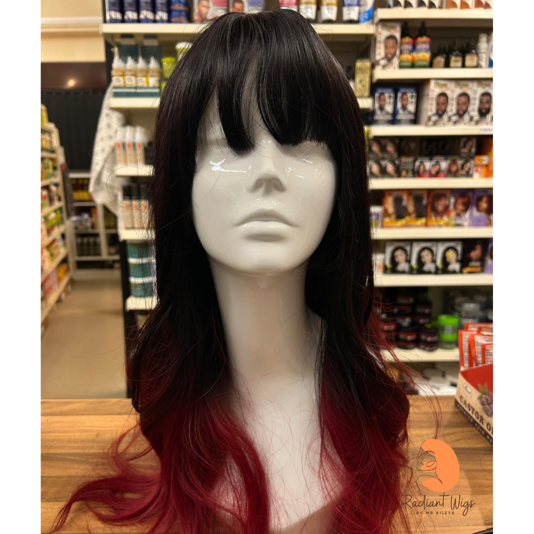 Wynter - 23", Loose Wave, Synthetic Wig - Red/Black Ombre