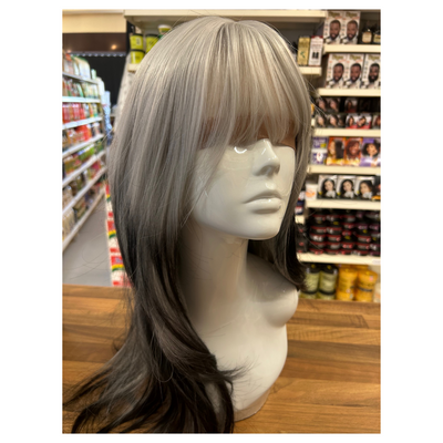 Storm - 21", Straight, Synthetic Wig - Silver with Black