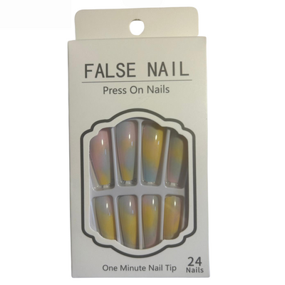 False Press On Nails - Pastel Mix Design
