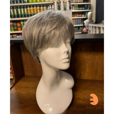 Fern - 8", Straight, Human/Synthetic Blend Wig - Grey