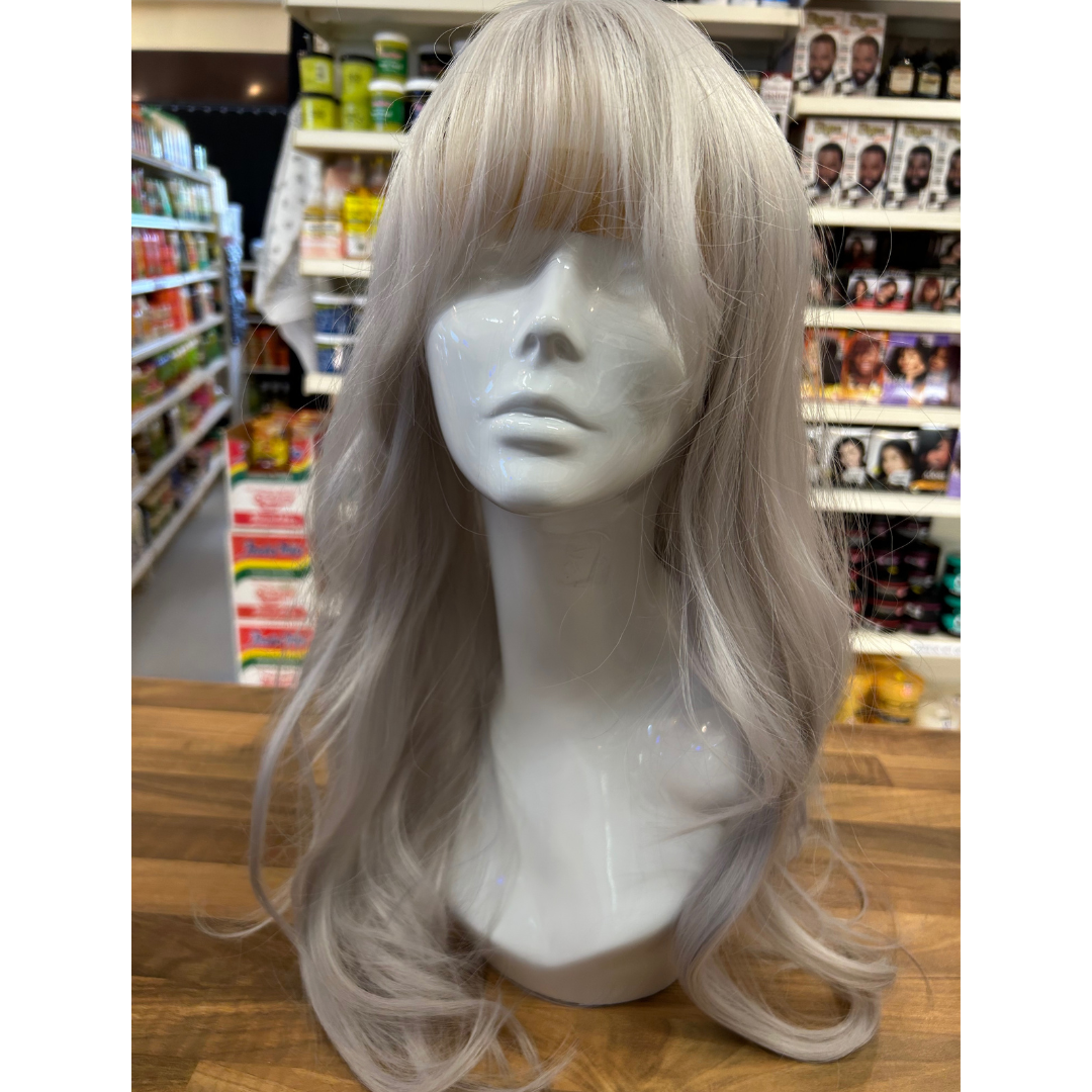 Duffy - 24", Wavy, Synthetic Wig - Platinum with Blue Undertones