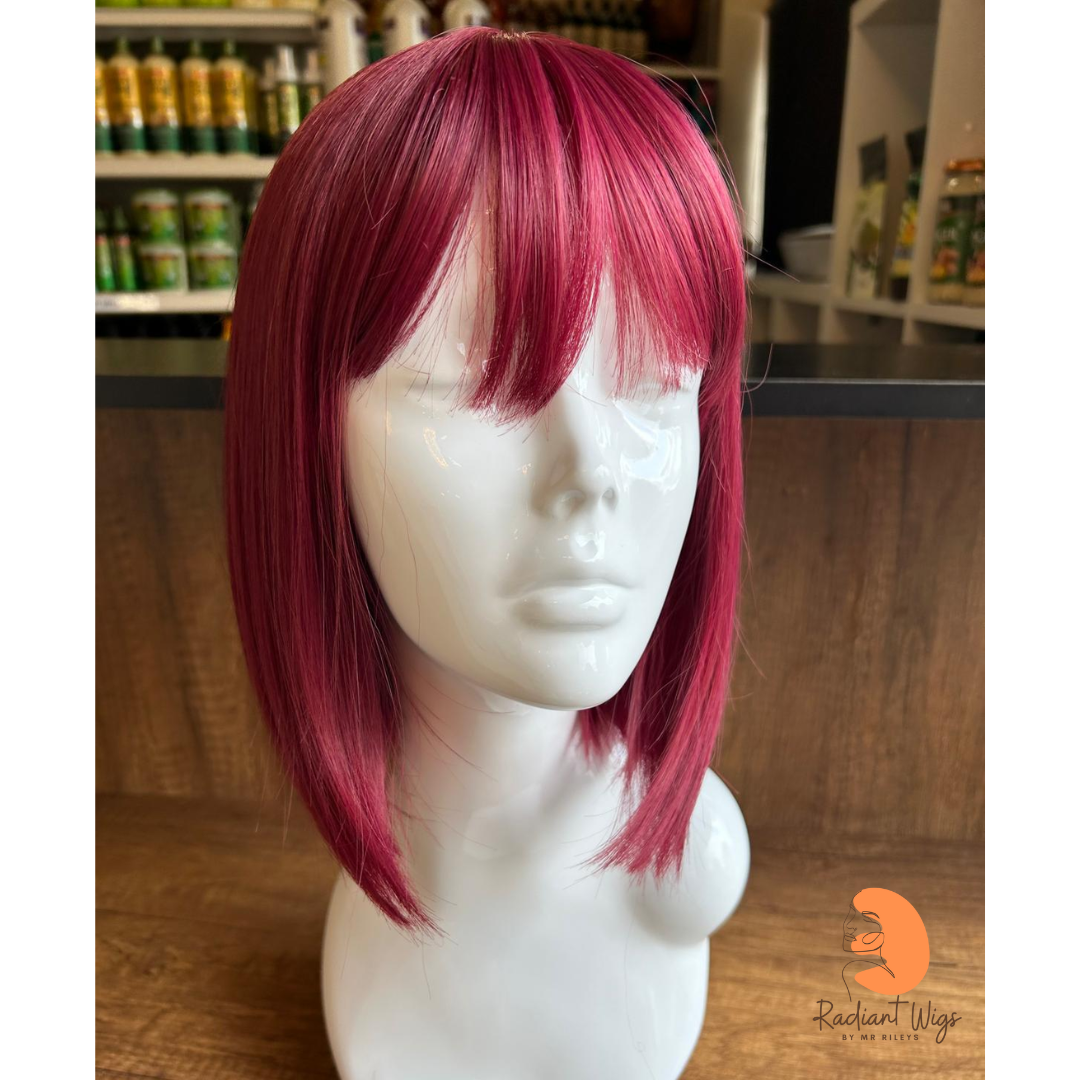 Mandy - 12", Straight, Synthetic Wig - Raspberry Red