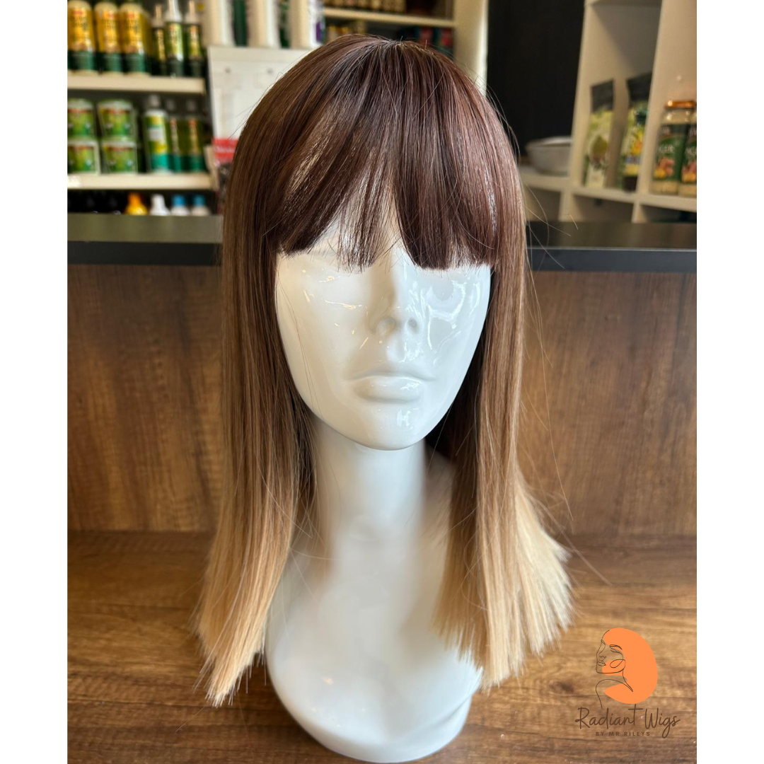 Daisy - 14", Straight, Synthetic Wig - Brown & Blonde Ombre