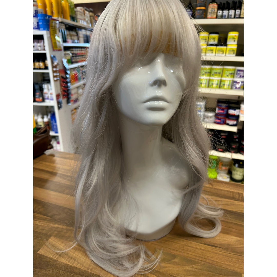 Duffy - 24", Wavy, Synthetic Wig - Platinum with Blue Undertones