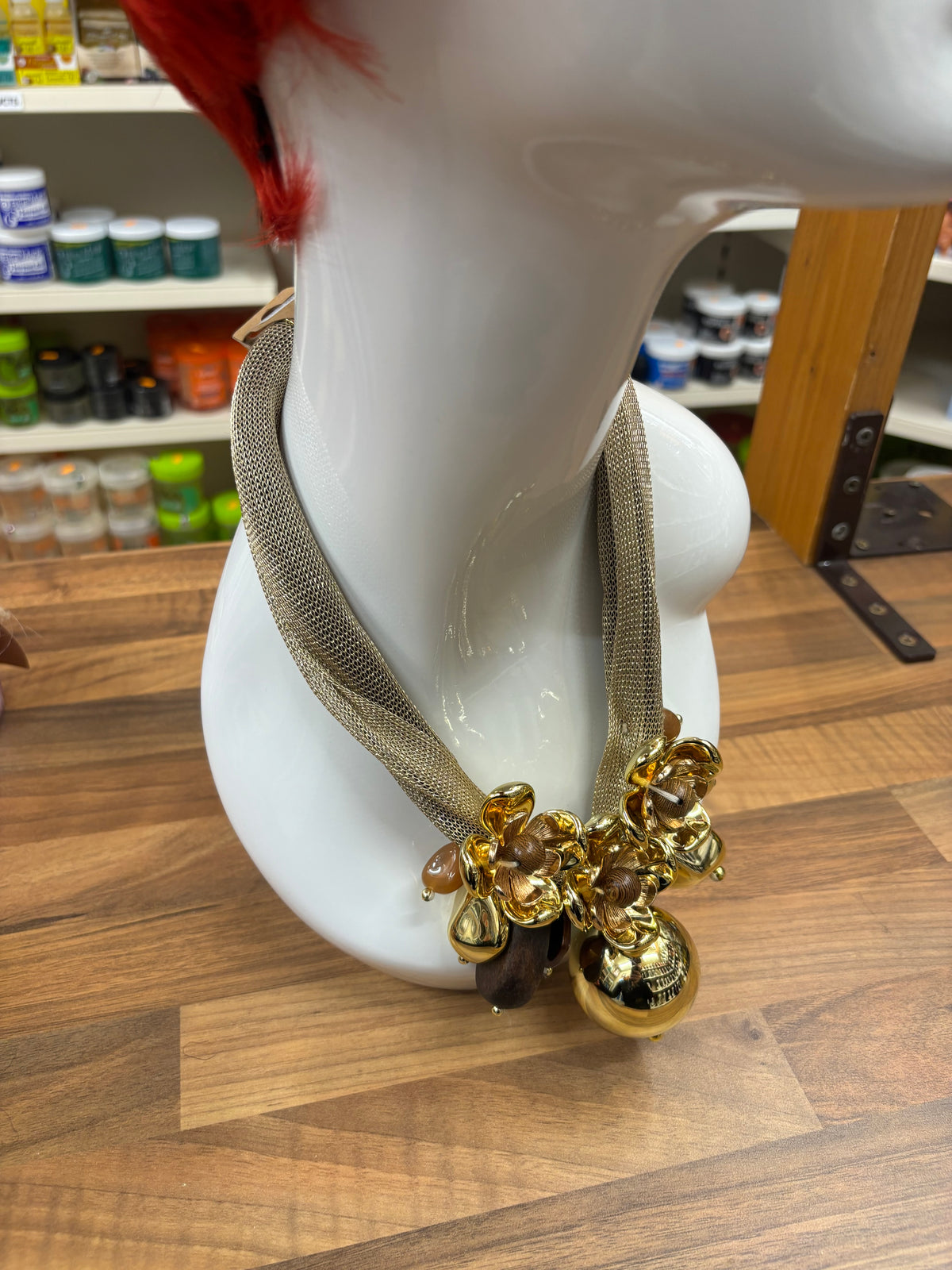 Brown & Gold Statement Necklace