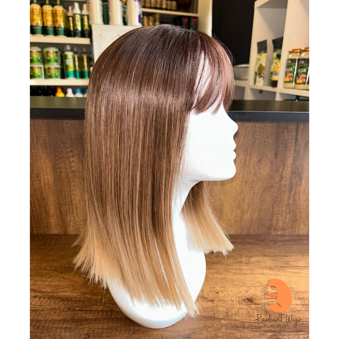 Daisy - 14", Straight, Synthetic Wig - Brown & Blonde Ombre