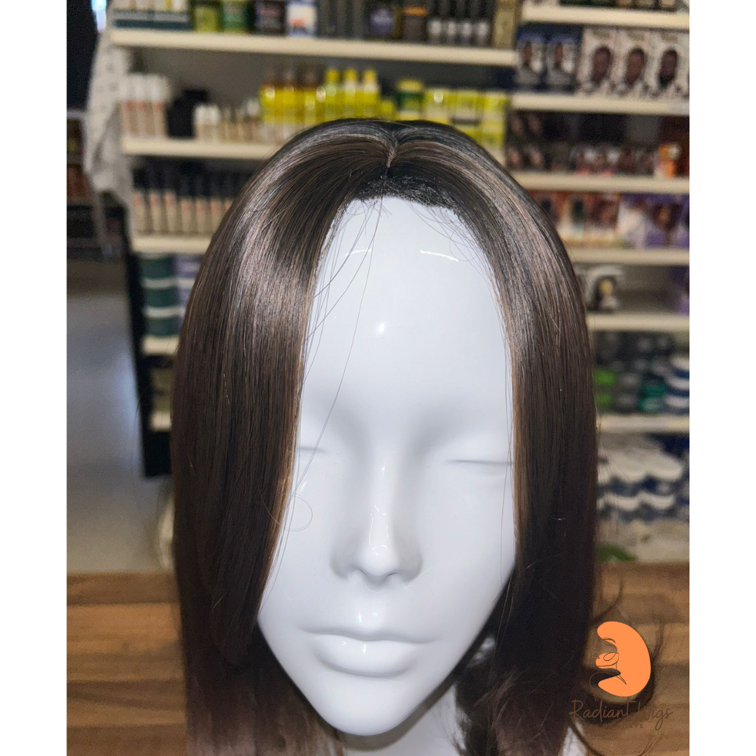 Shante 2 - 15", Straight, Synthetic Wig - Dark Roots, Honey Brown