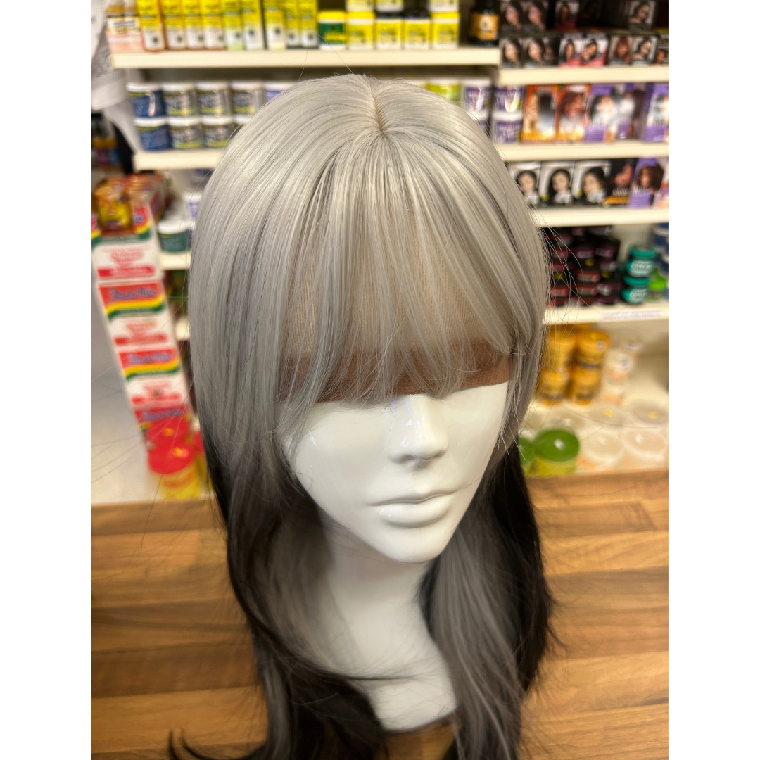 Storm - 21", Straight, Synthetic Wig - Silver with Black