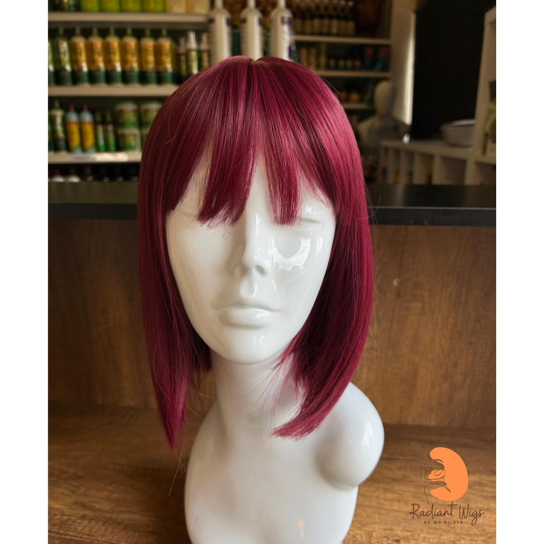 Mandy - 12", Straight, Synthetic Wig - Raspberry Red