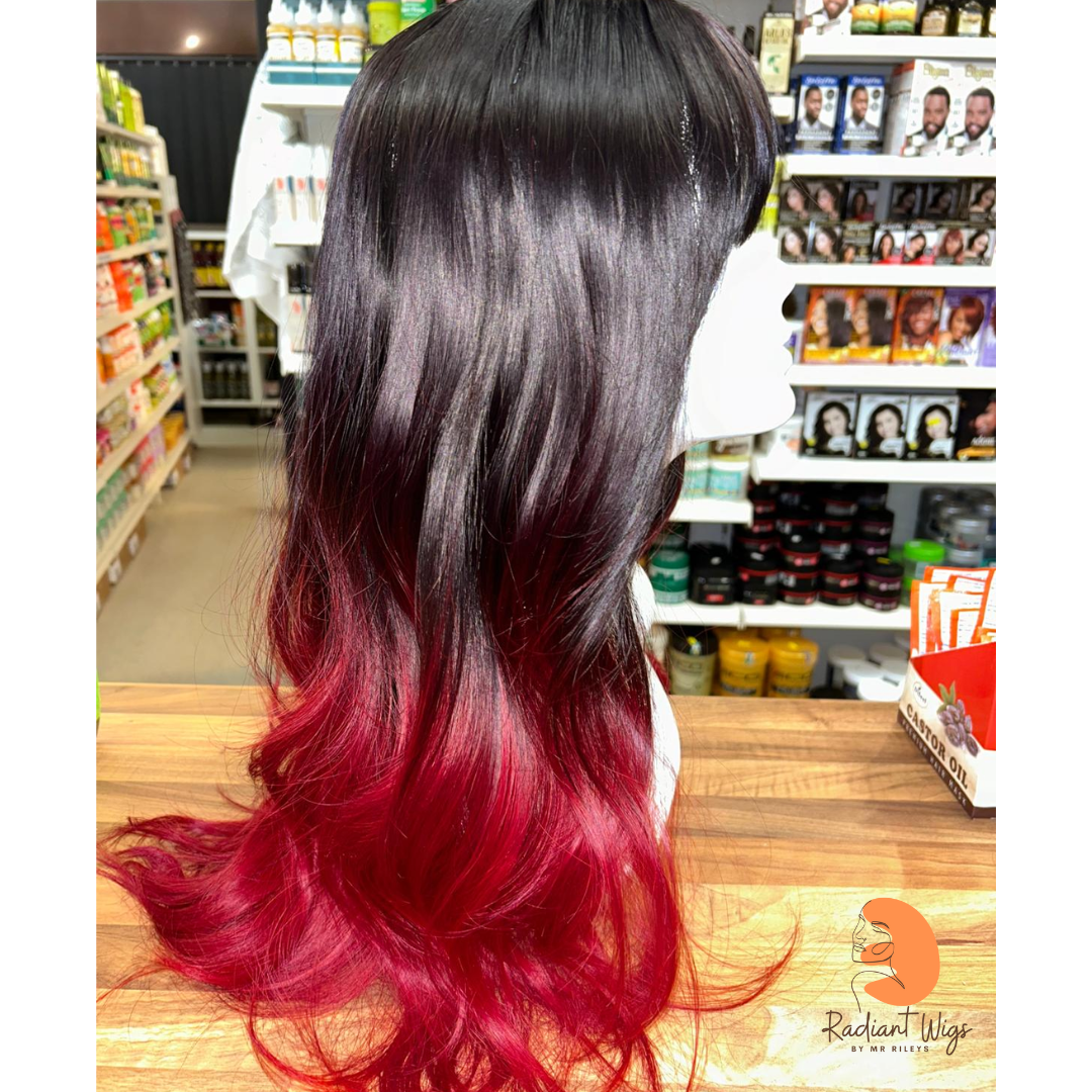 Wynter - 23", Loose Wave, Synthetic Wig - Red/Black Ombre