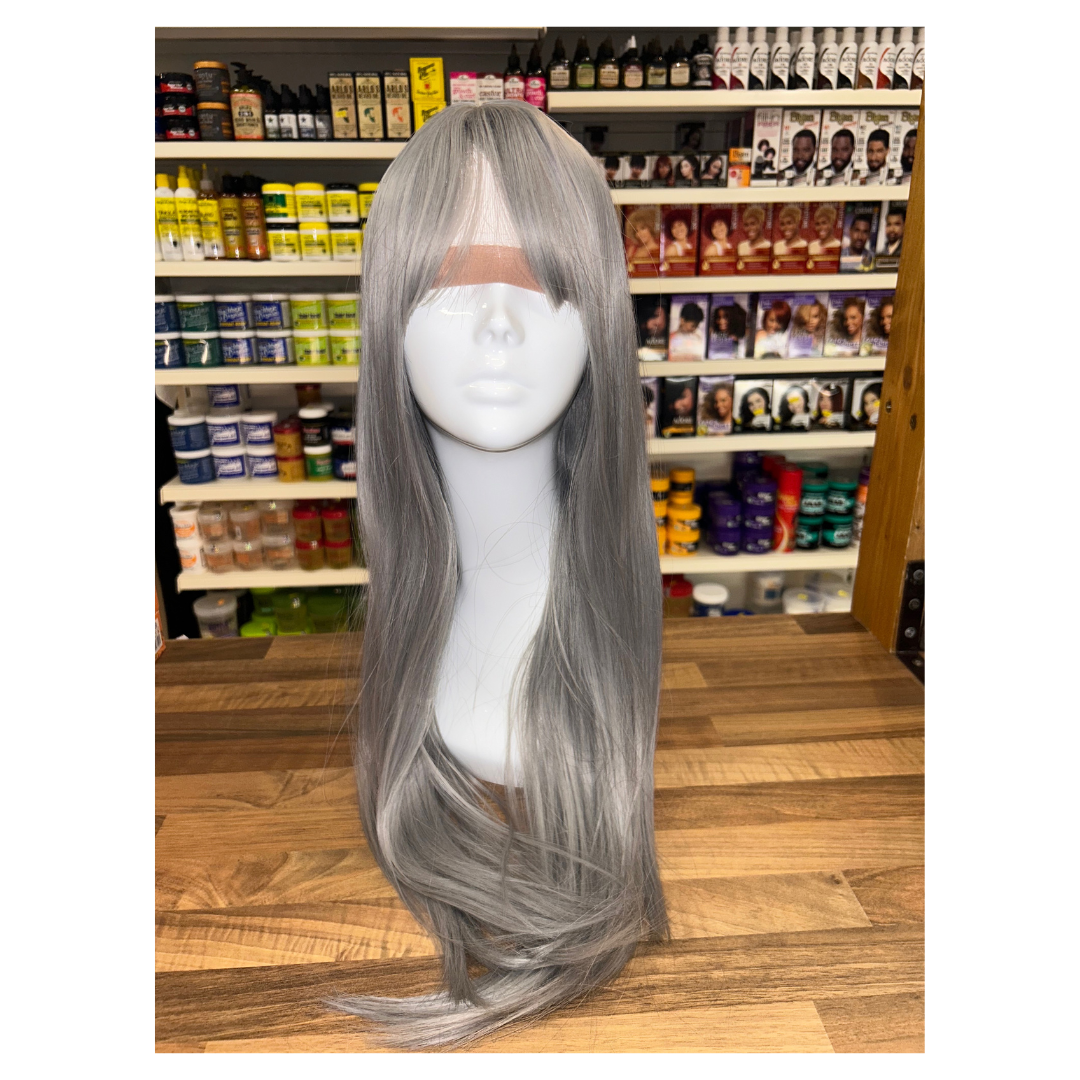 Sparkle - 25" Straight Synthetic Wig - Silver Grey