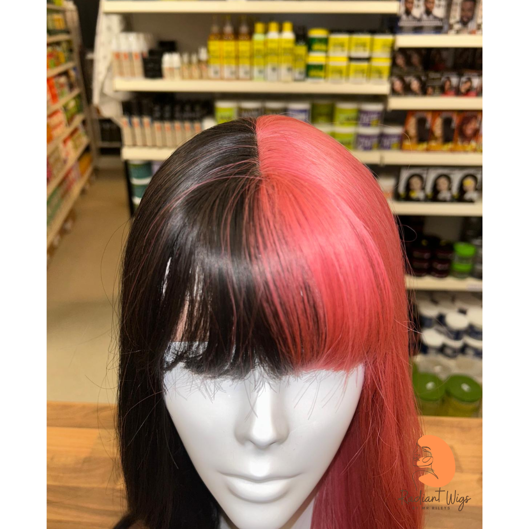 Blaze - 25", Loose Wave, Synthetic Wig - Pink & Dark Brown