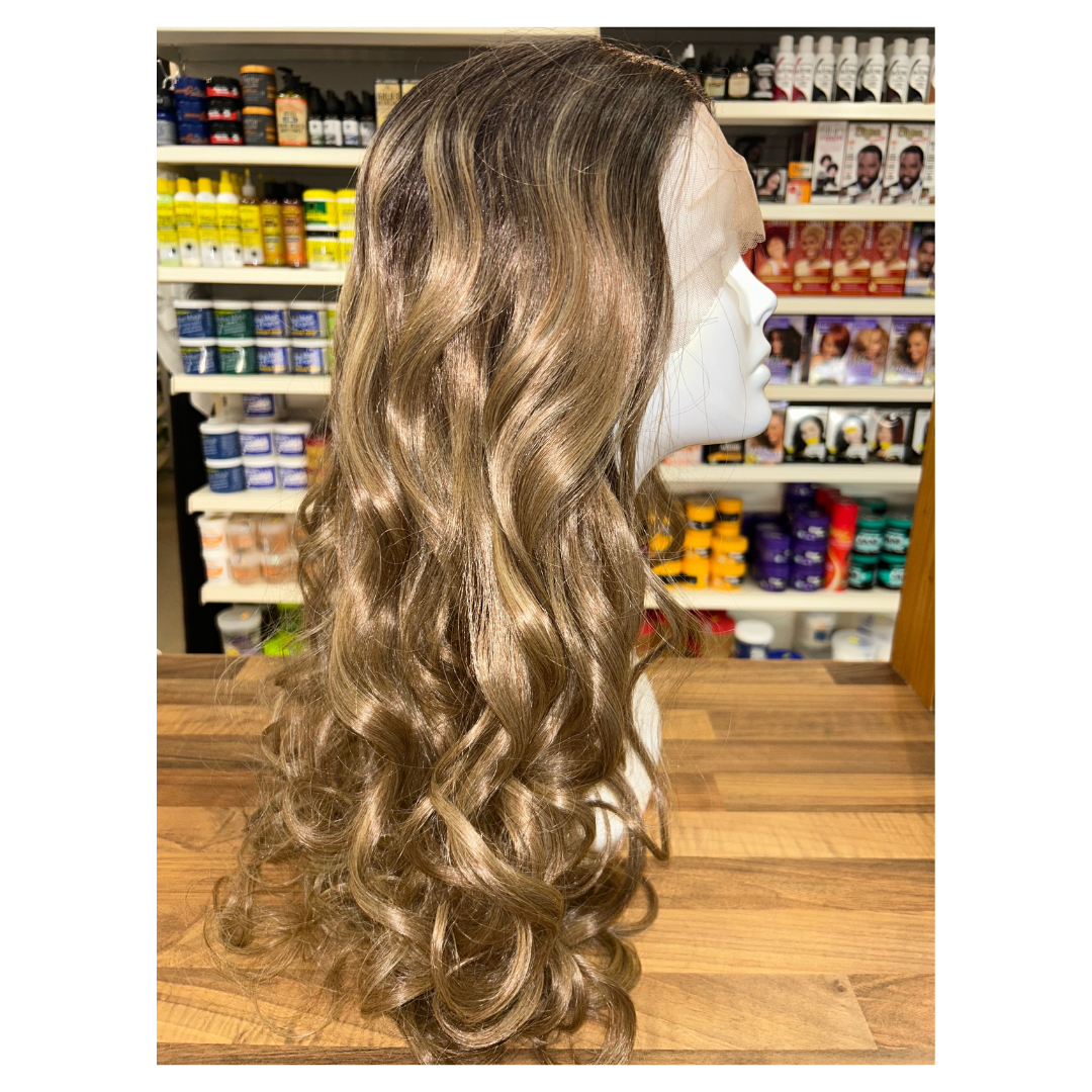 Carmen - 27" Curly Synthetic Wig - Brown Blonde Ombre