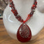 Red & Silver Statement Necklace