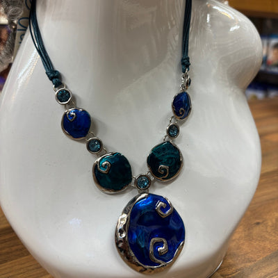 Blue & Silver Statement Necklace
