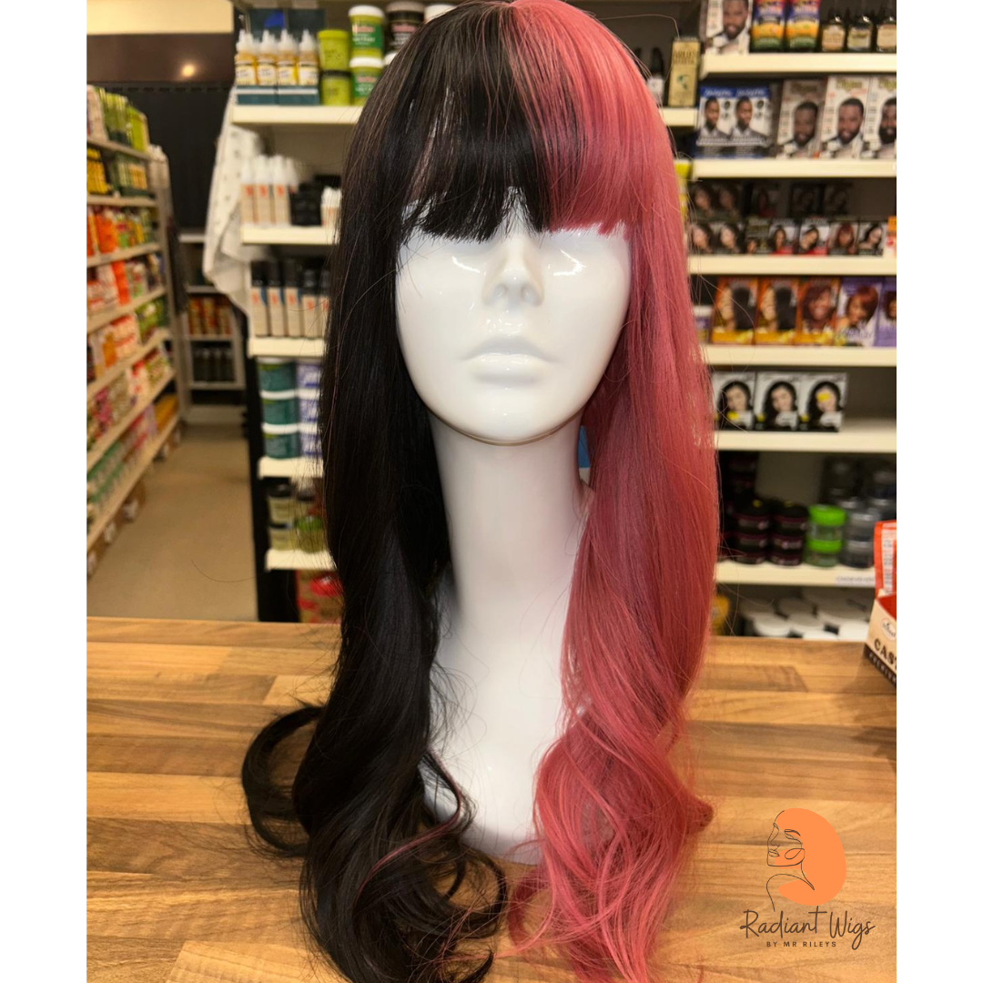 Blaze - 25", Loose Wave, Synthetic Wig - Pink & Dark Brown