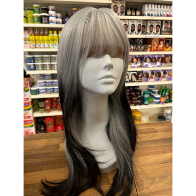 Storm - 21", Straight, Synthetic Wig - Silver with Black