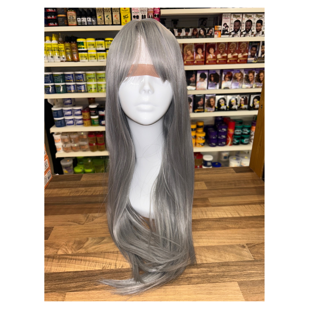 Sparkle - 25" Straight Synthetic Wig - Silver Grey