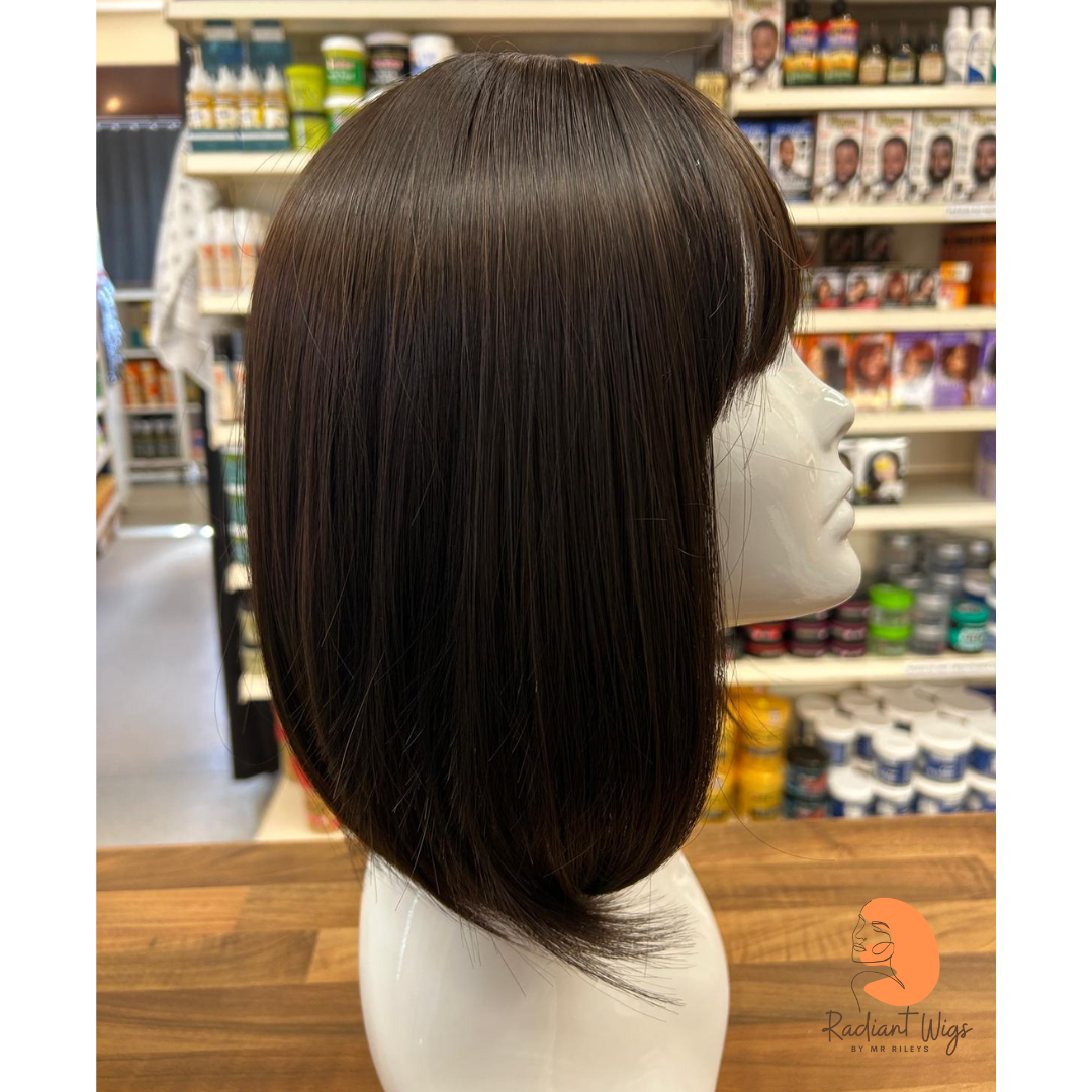 Jodie - 13", Straight, Synthetic Wig - Dark Brown