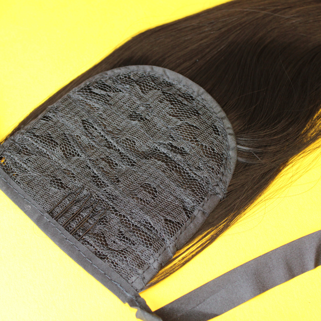 Silky Straight Synthetic Ponytail - 1B - 20"