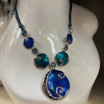 Blue & Silver Statement Necklace