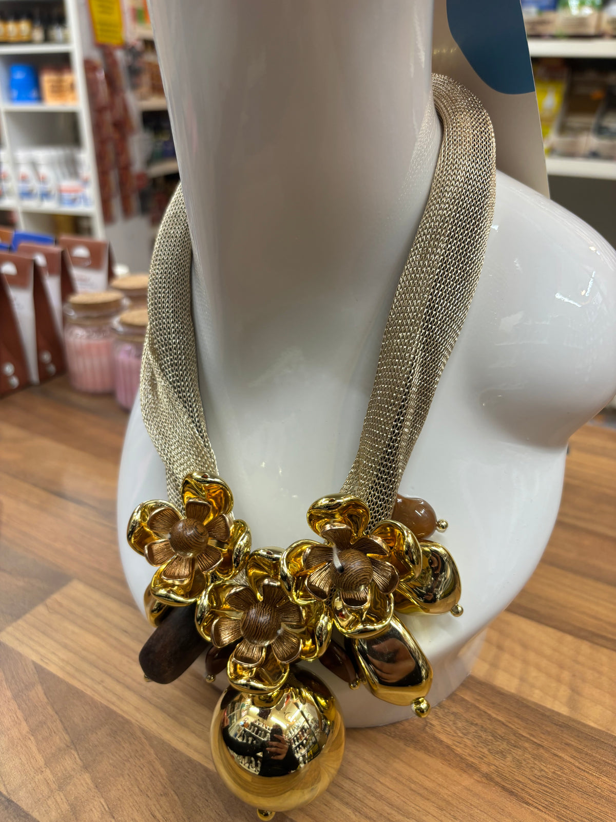 Brown & Gold Statement Necklace
