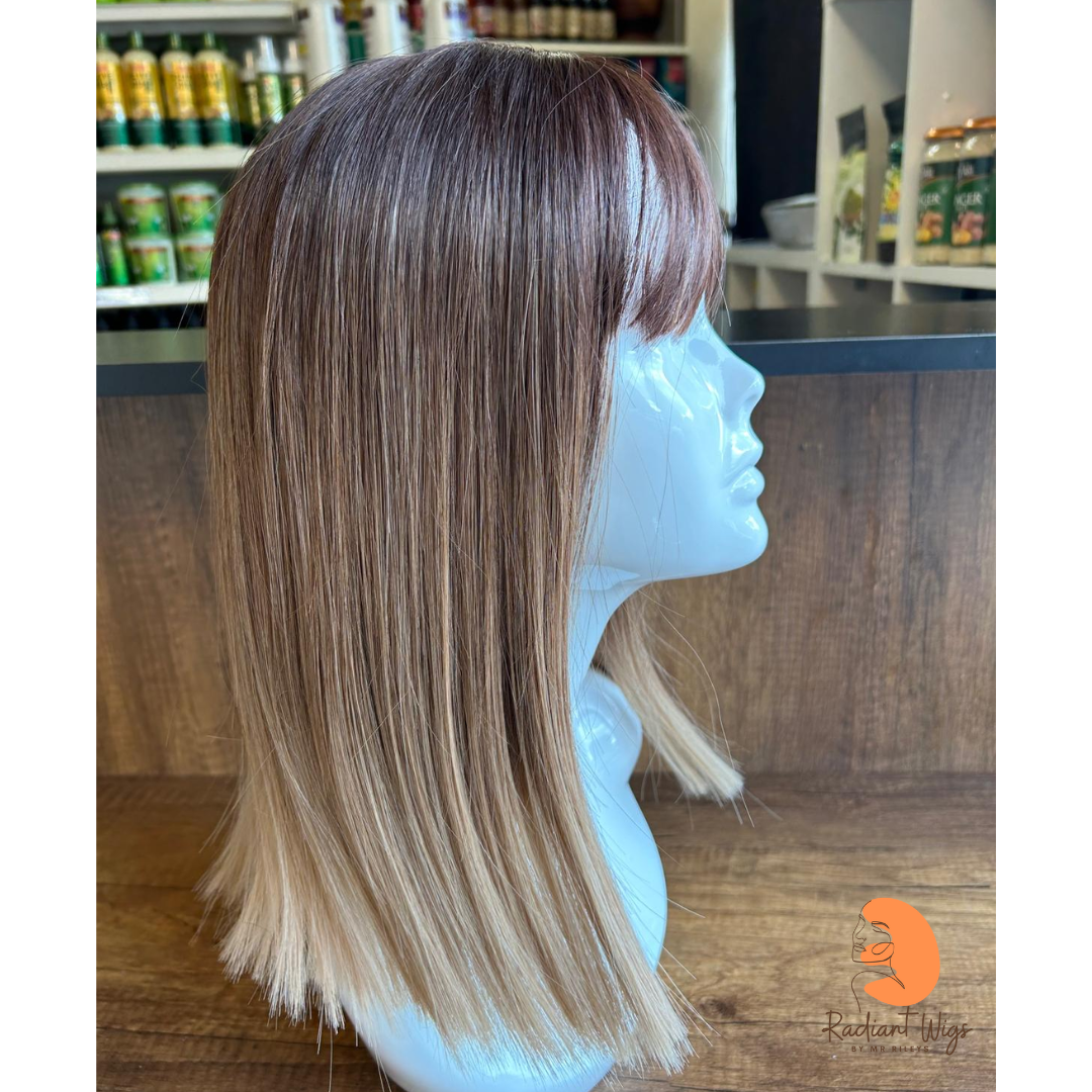 Daisy - 14", Straight, Synthetic Wig - Brown & Blonde Ombre