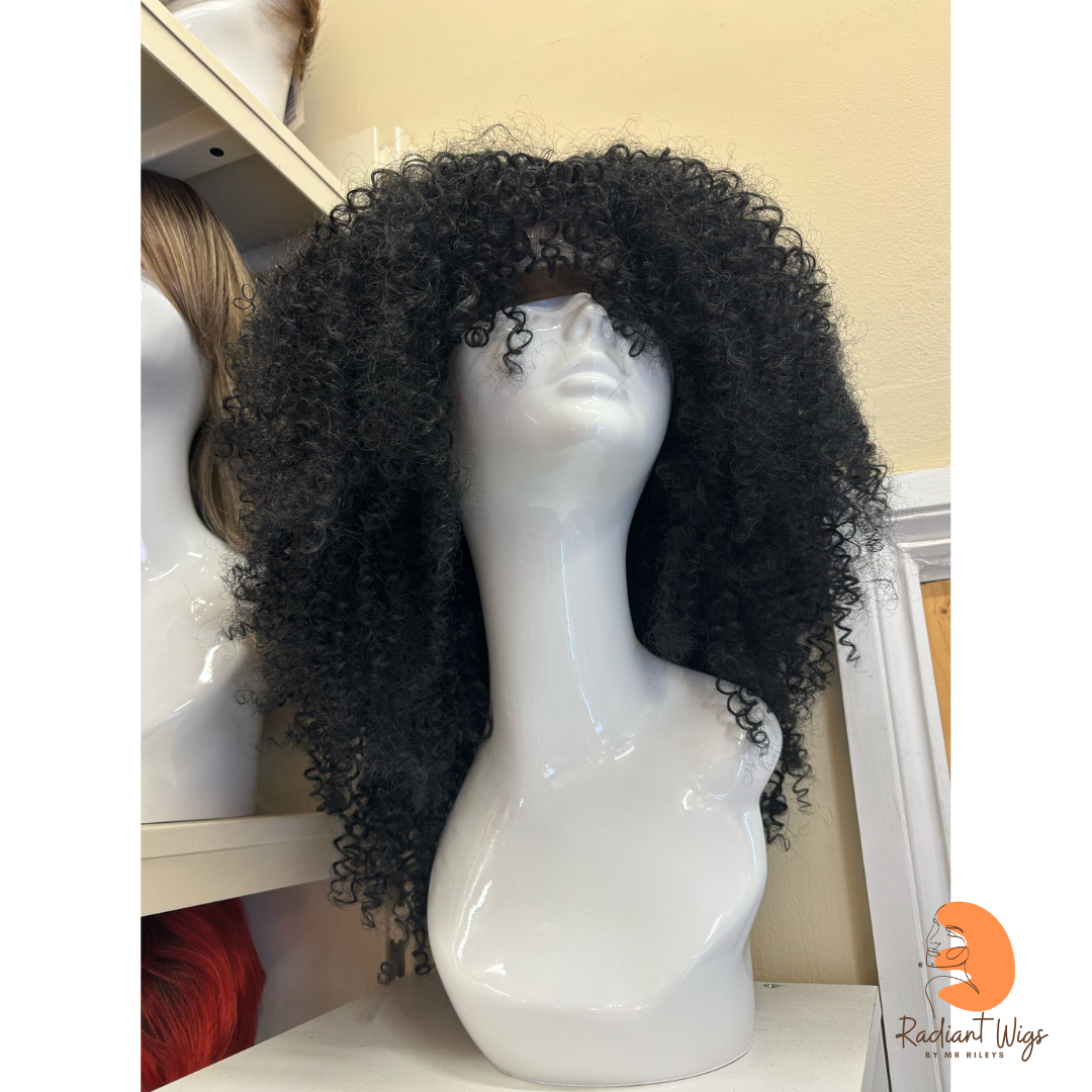 Naomi - 16", Curly, Synthetic Wig - Black