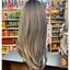 Hallie - 23" Straight Synthetic Wig - Grey with Dark Roots