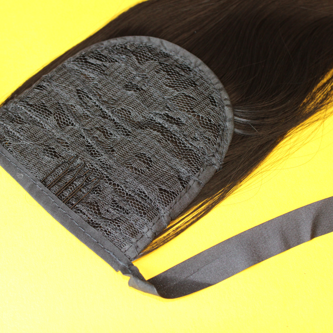 Silky Straight Synthetic Ponytail - 1B - 20"