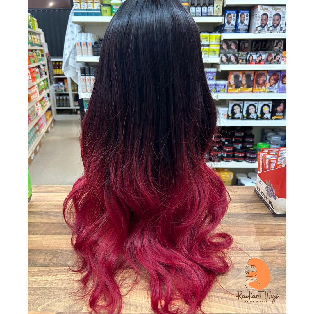 Wynter - 23", Loose Wave, Synthetic Wig - Red/Black Ombre