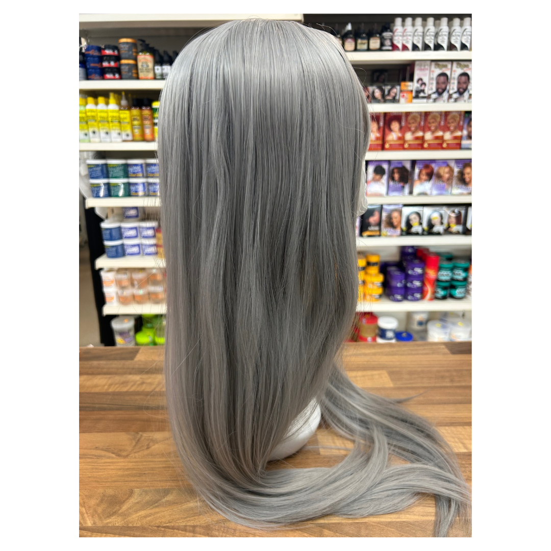 Sparkle - 25" Straight Synthetic Wig - Silver Grey