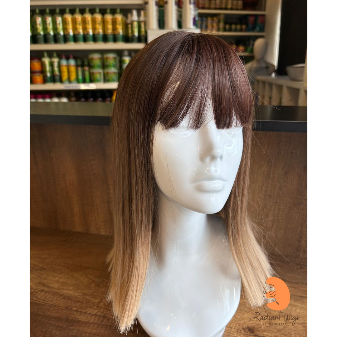 Daisy - 14", Straight, Synthetic Wig - Brown & Blonde Ombre