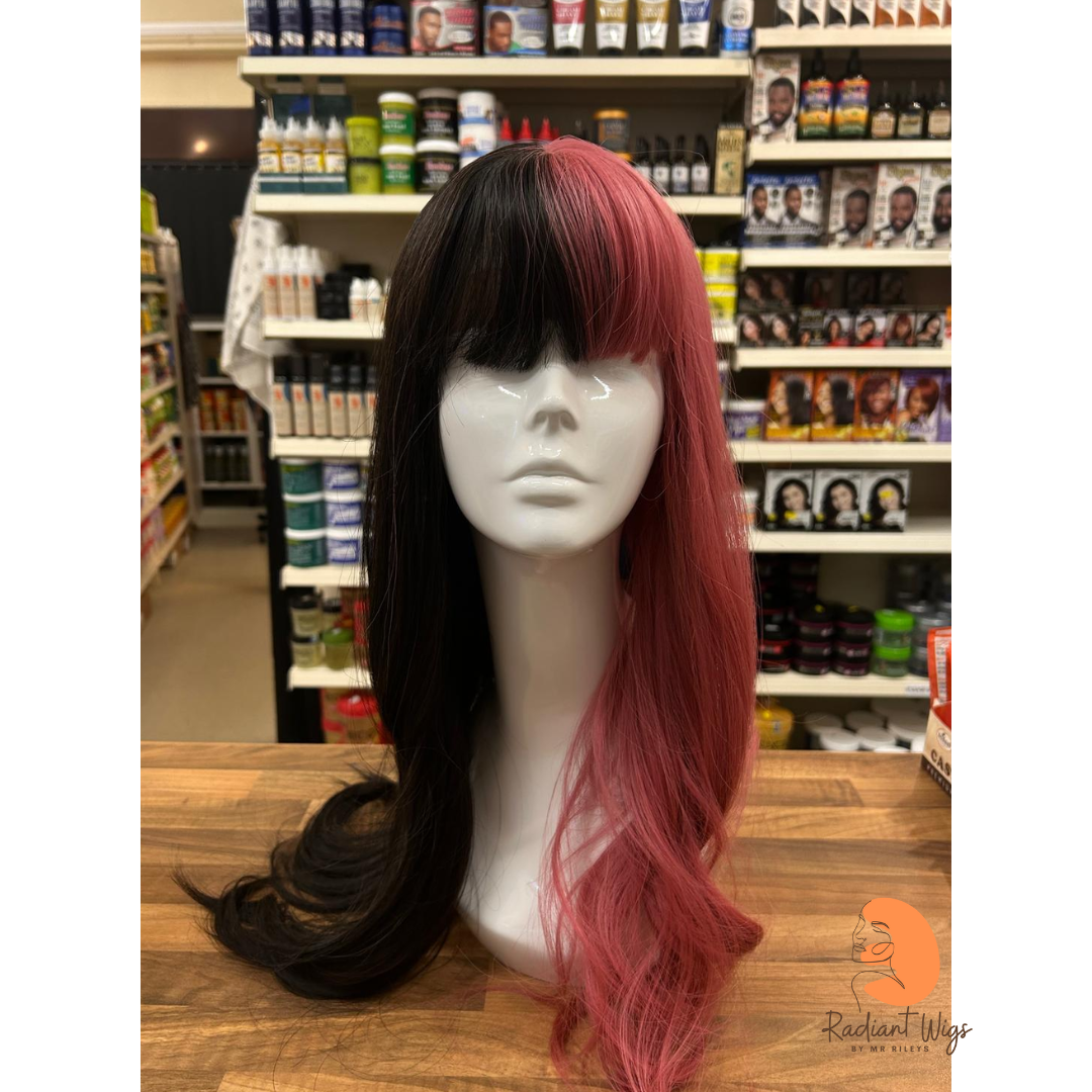 Blaze - 25", Loose Wave, Synthetic Wig - Pink & Dark Brown