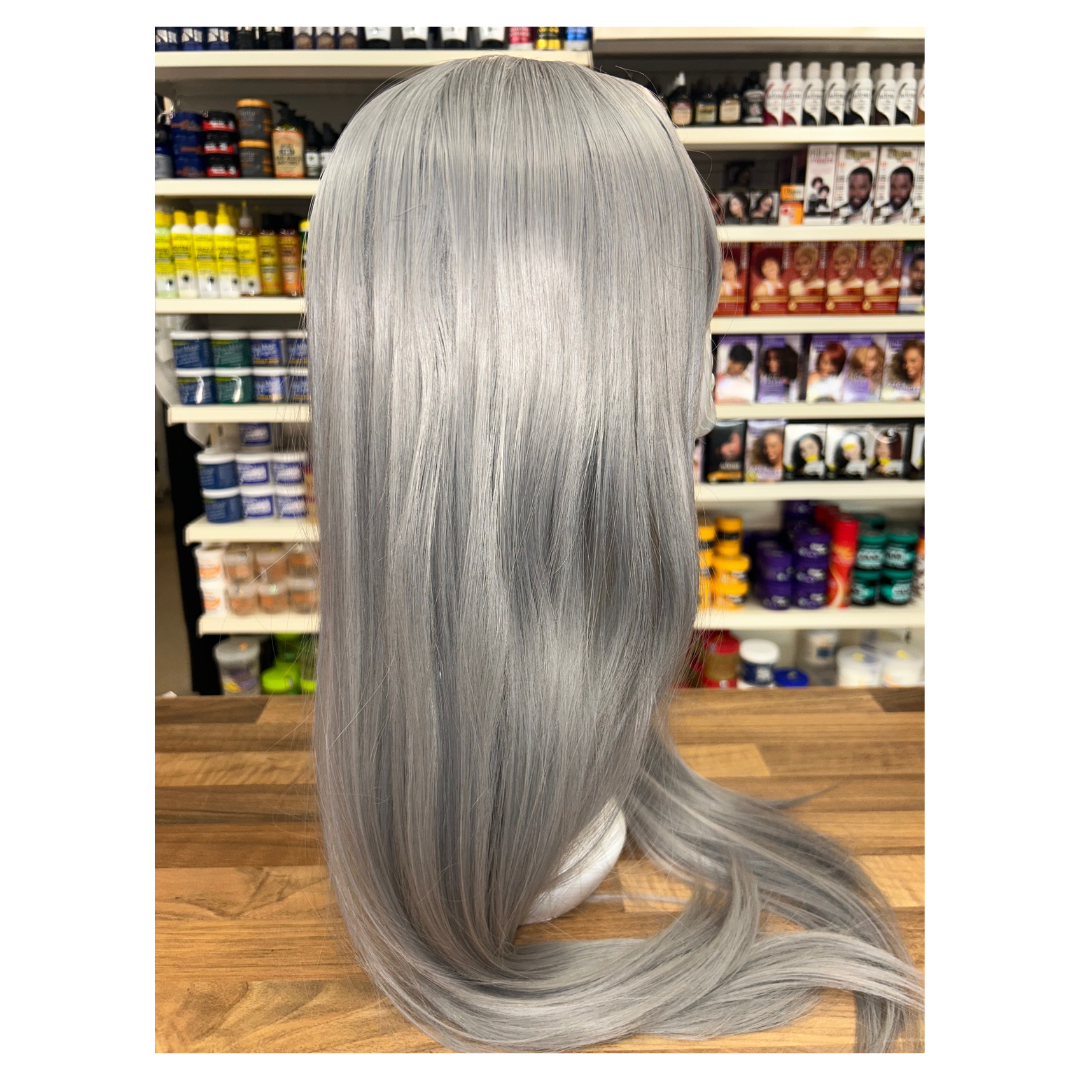 Sparkle - 25" Straight Synthetic Wig - Silver Grey