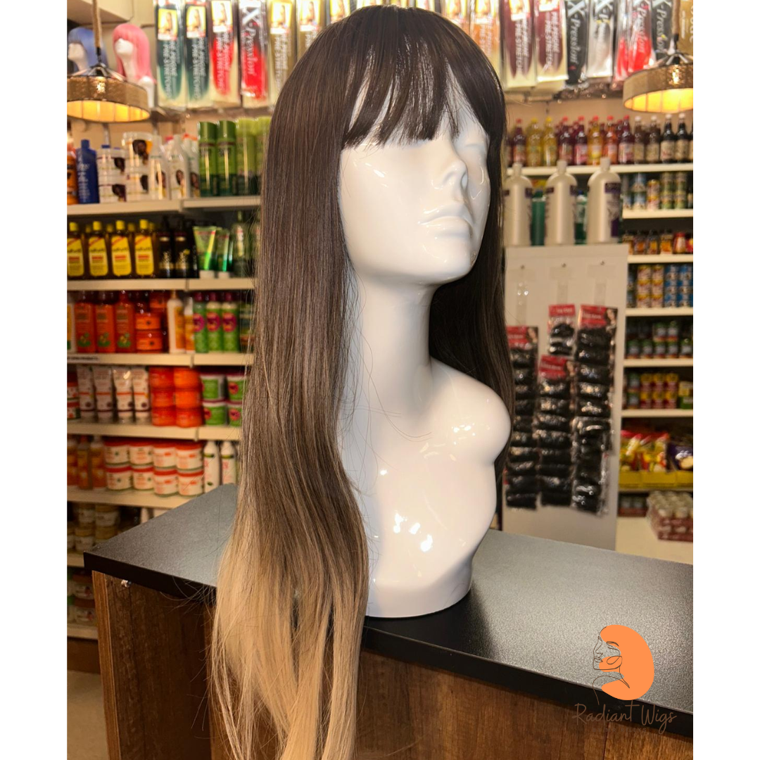 Jenny - 25", Straight, Synthetic Wig - Brown & Blonde Ombre