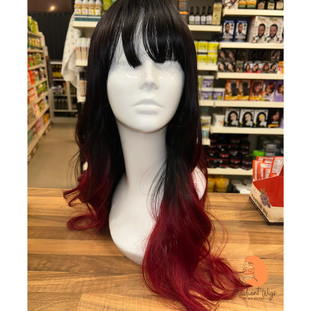 Wynter - 23", Loose Wave, Synthetic Wig - Red/Black Ombre