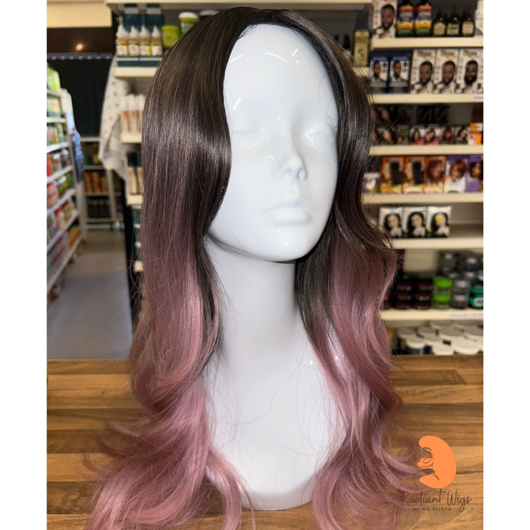 Passion - 23", Loose Wave, Synthetic Wig - Ash Brown & Pink Ombre